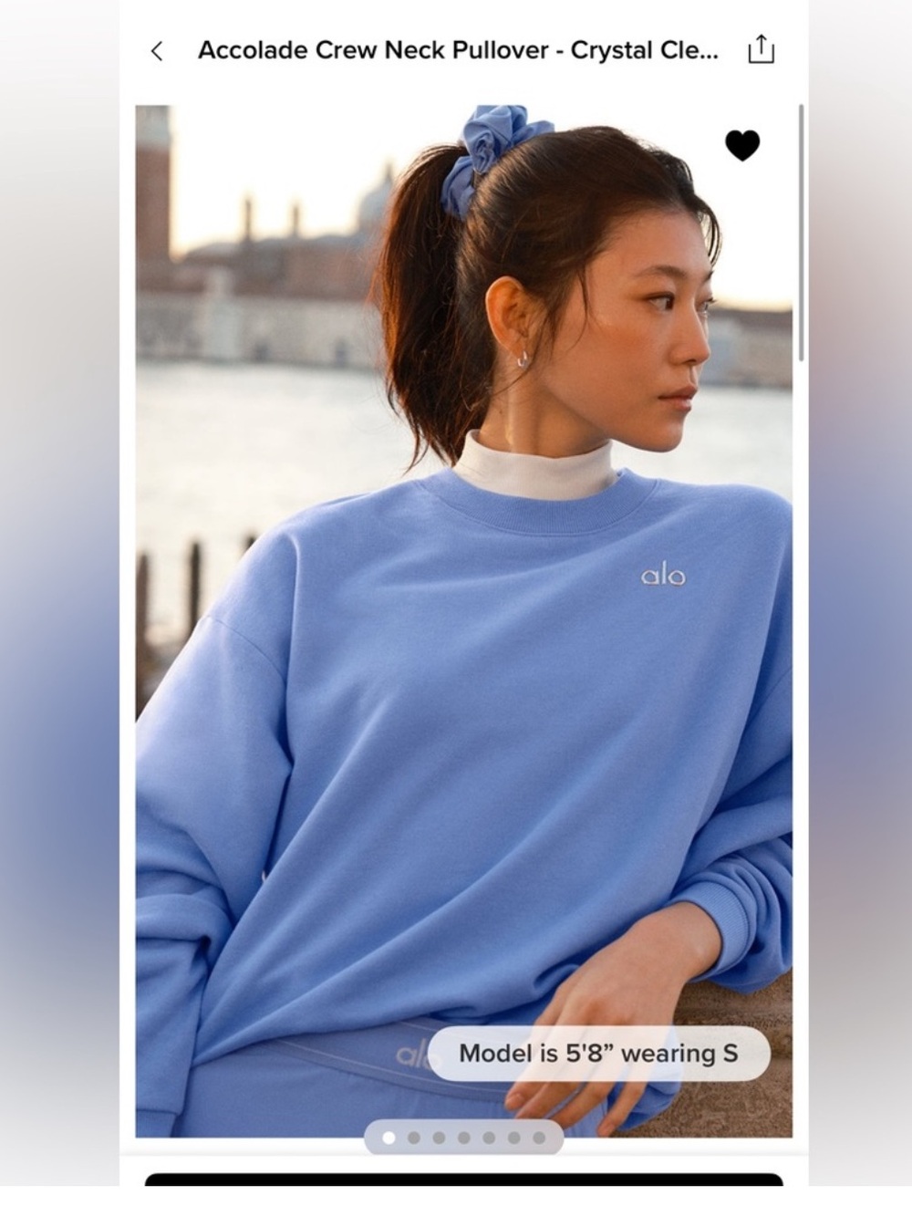 ALO yoga limited edition accolade crewneck in Crystal Clear Blue colorway EUC